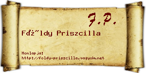 Földy Priszcilla névjegykártya
